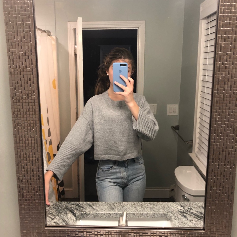 soft grey sweater